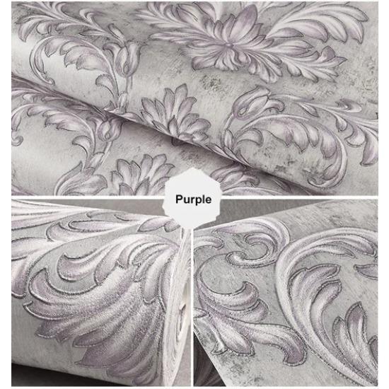 Европейский стиль 3D стерео дамаск флокированный нетканый обои для спальни гостиной современный простой декор рулон обоев