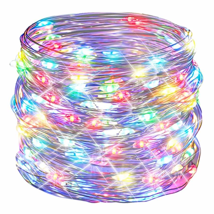 Светодиодные огни Led String Light на проволоке с пультом управления для декора