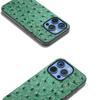 ABEEL Чехол для iPhone 16 Pro Max Текстура страуса Натуральная коровья кожа Задняя крышка телефона