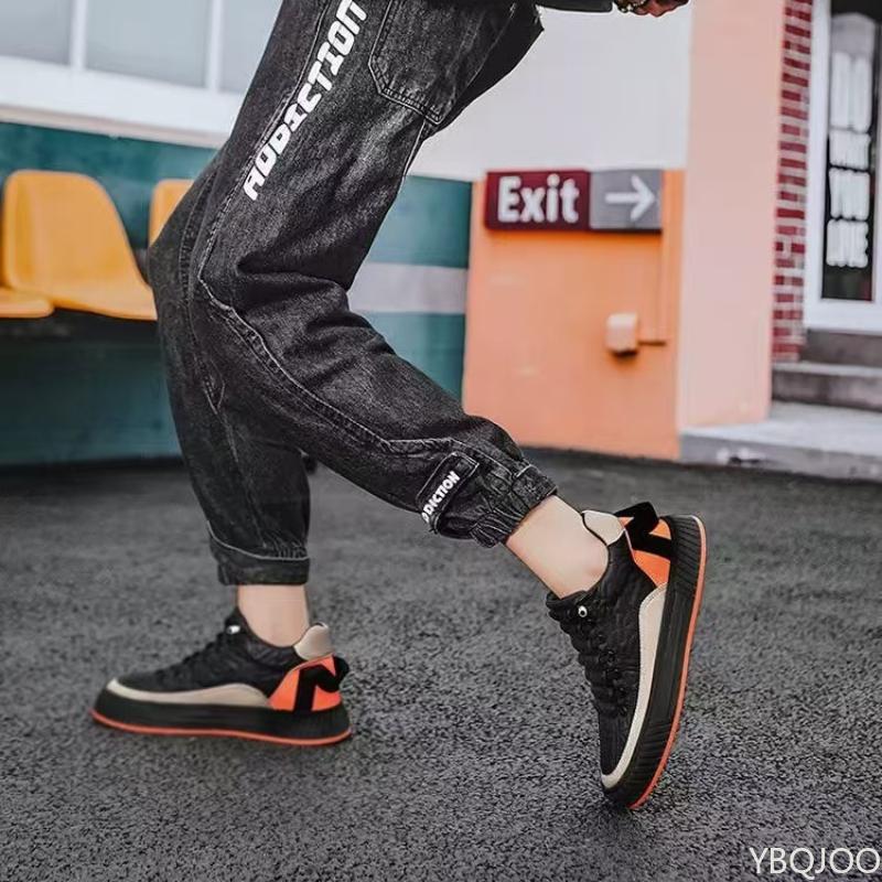 New Men's Waterproof Thick Sole Height Increasing Casual Board Shoes Solid Colod Simple Comfortable Versatile Sports Shoes