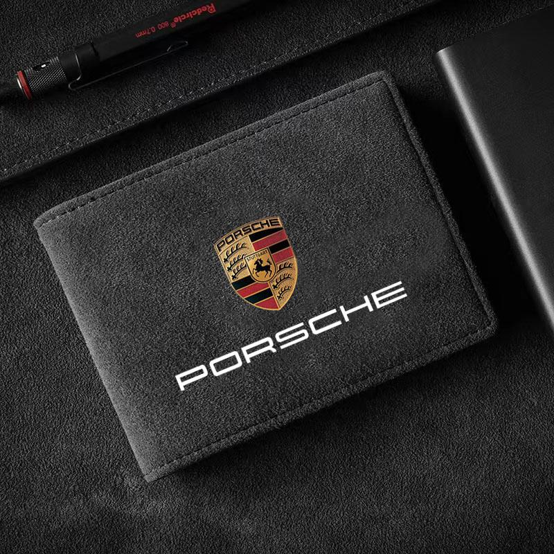 1Pcs Leather Credit Card Case Car Driving Documents Protective Case For Porsche Boxster Cayenne Panamera Macan Cayman 911 918 996 917 991