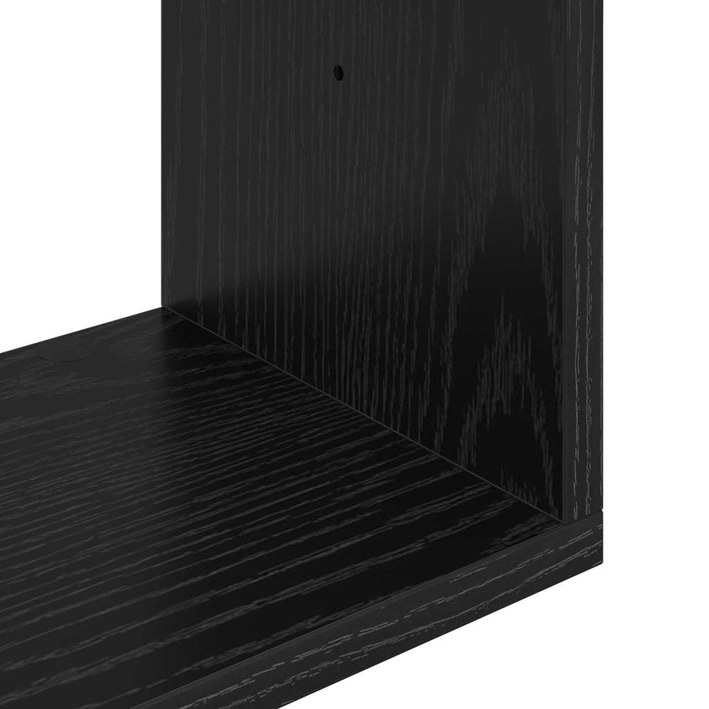 Wall Shelf Black Oak 60 x 12 x 50.5 cm Engineered Wood