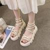 Fashion Woman Shoes Outdoor Strappy Sexy Beach Platform Sandals For Women Comfort Luxury Summer With Premium Offer Asian Size 2024