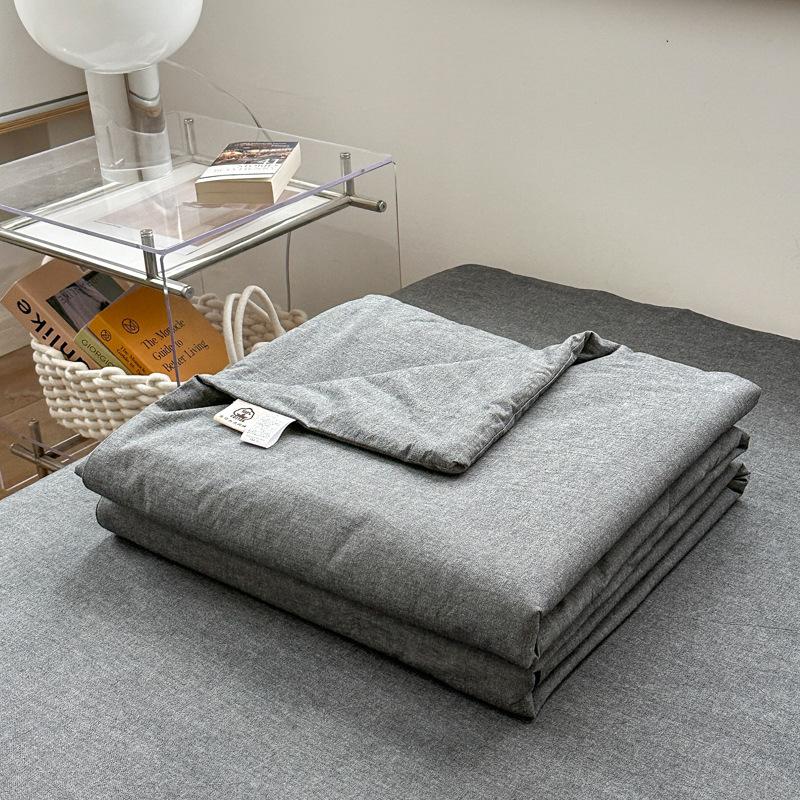 Летнее одеяло из чистого хлопка, без принта, мытое хлопковое одеяло с кондиционером и соевым волокном
