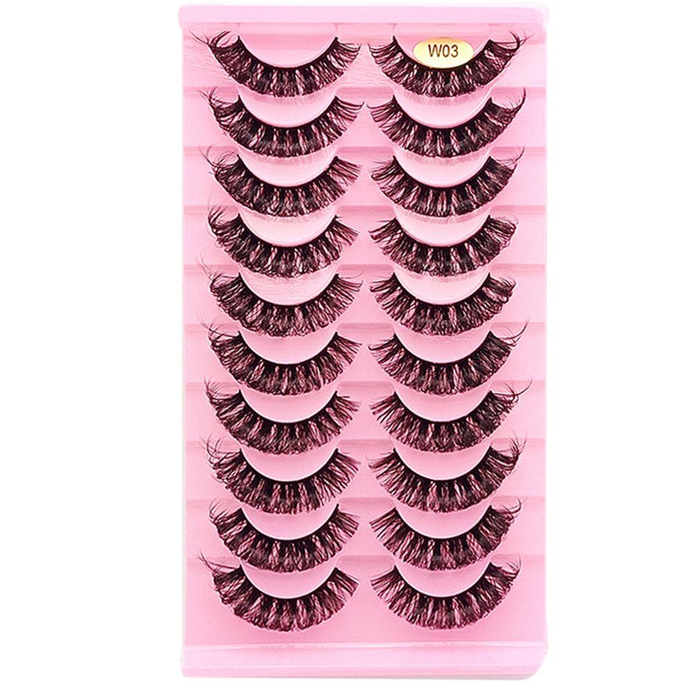 10 Pairs Eye Lashes Natural Long Wispy Volume DD Curl False Eyelashes Russia Volume Faux Mink