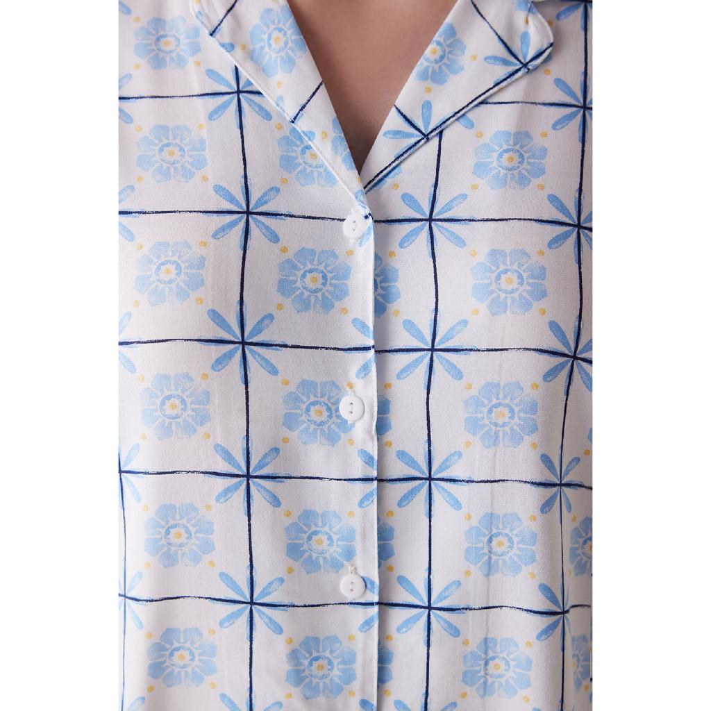 Base Lily Off-white Shirt Pajama Set