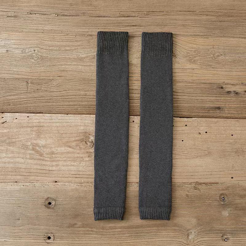 Зимние однотонные утепленные наколенники выше колена, теплые флисовые длинные носки