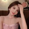 Dream Soft _ Ожерелье с розовым цветком Женская новая жемчужная цепочка на ключицу Премиальные преувеличенные аксессуары