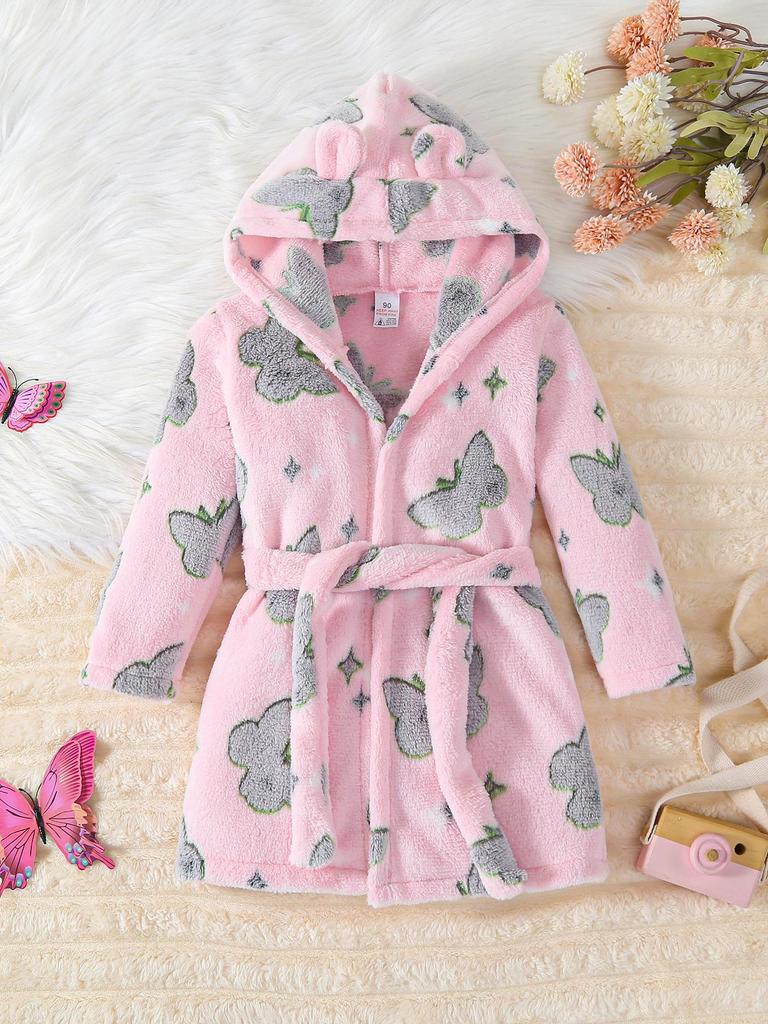 Детский утолщенный халат из кораллового флиса – Фланелевый халат для мальчиков и девочек, размеры от младенческого до среднего, подходит для всех сезонов