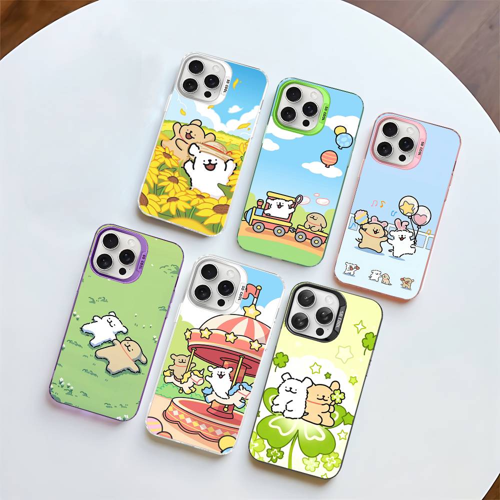 Lovely Line Dog Maltese Phone Cases For iPhone 17 16 15 14 13 12 11 Plus Pro Max Colorful Case