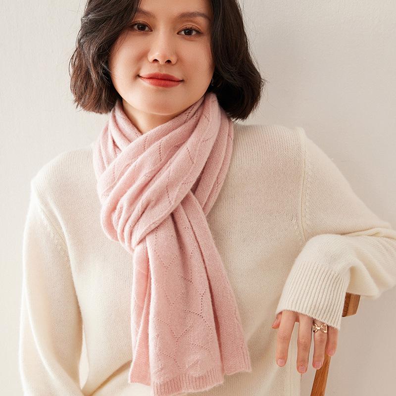 Женский вязаный шарф из козьего кашемира - Осенний/Зимний шарф-снуд