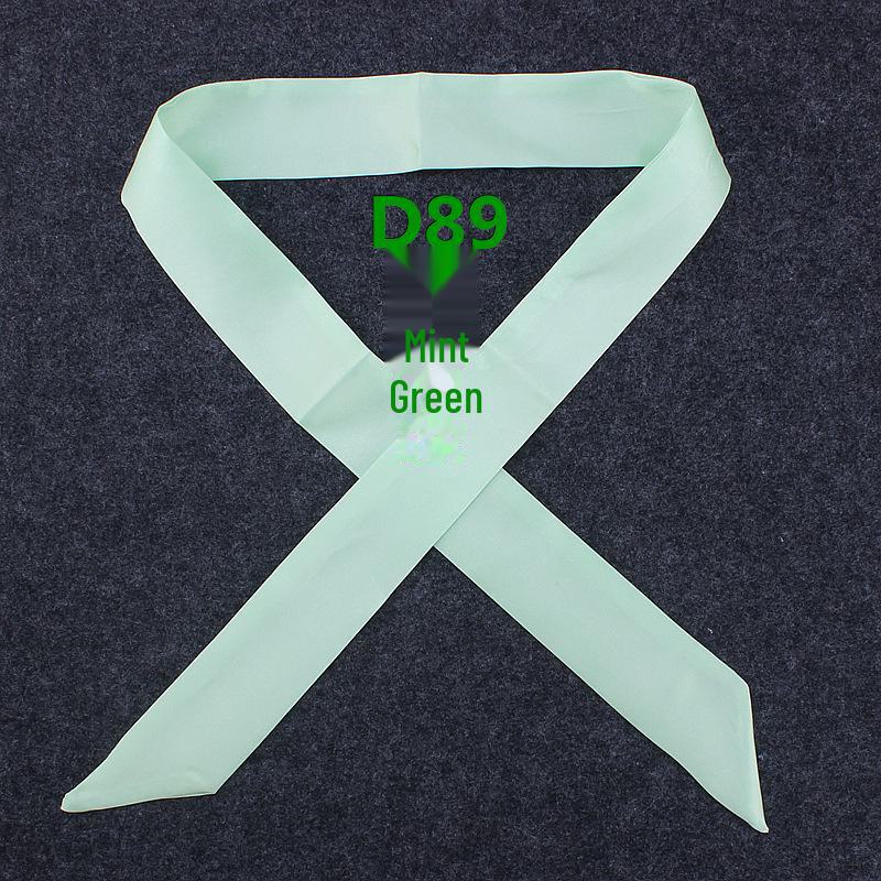 Однотонный шелковый шарф Mai Tong: Тонкая, узкая декоративная лента для ручек сумок