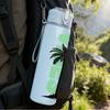 1PC Vibe Palm Tree Simple Line Print 750ml Color Plastic Sports Water Bottle Leakproof Flip Straw Lid Suitable for Sports Office Home Use