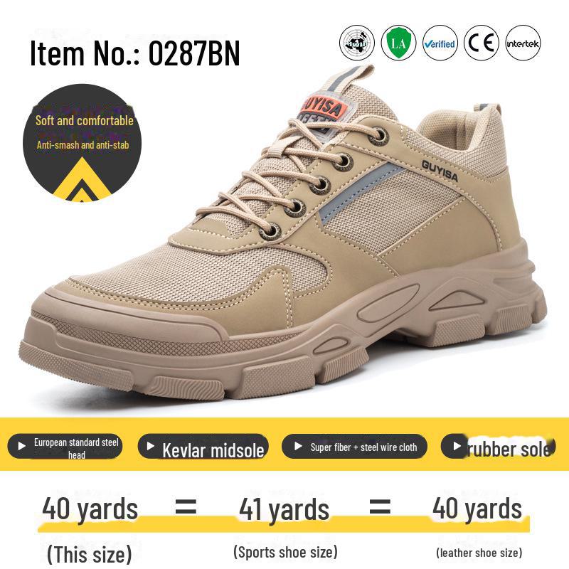 Мужская защитная обувь: Прочный, ударопрочный и антипрокольный, удобный, модный, идеально подходит для строительных площадок