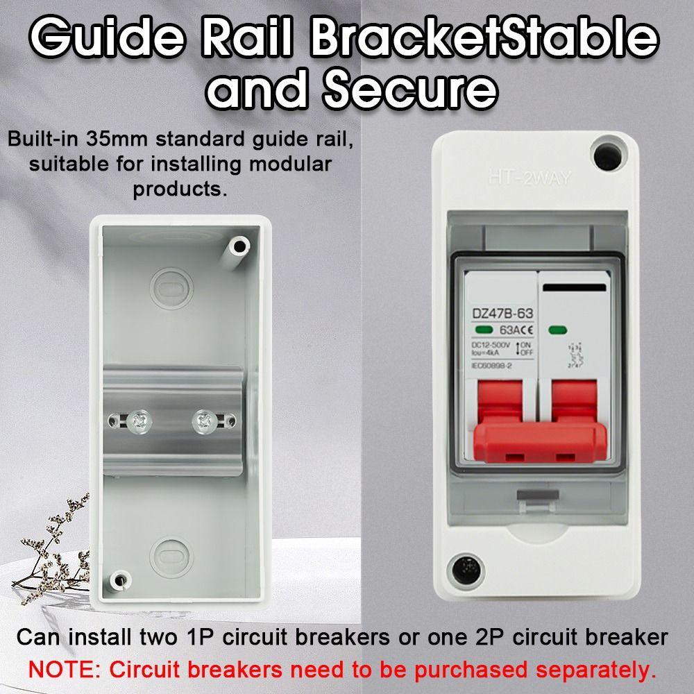 1Pcs IP65 Waterproof Breaker Box 2 Way MCB Protection Box for 2P Breaker