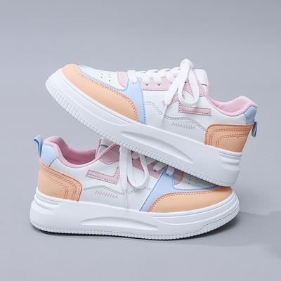 Маленькие белые туфли женские 2024 весна лето новые корейские универсальные повседневные студенческие кроссовки на толстой подошве для спорта и фитнеса кроссовки