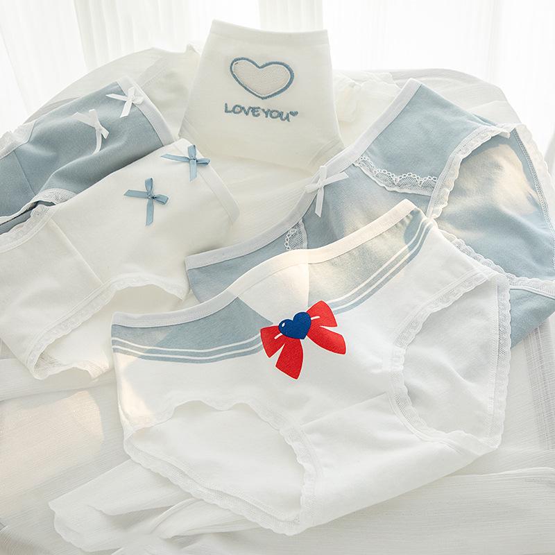 Japanese Women's Mid-Waist Breathable Cotton Hip-Hugging Panties