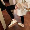 Sheepskin Version~ Thick-soled Leather Heightening Sports Dad Shoes Women's New Little White Shoes Versatile Casual Board Shoes