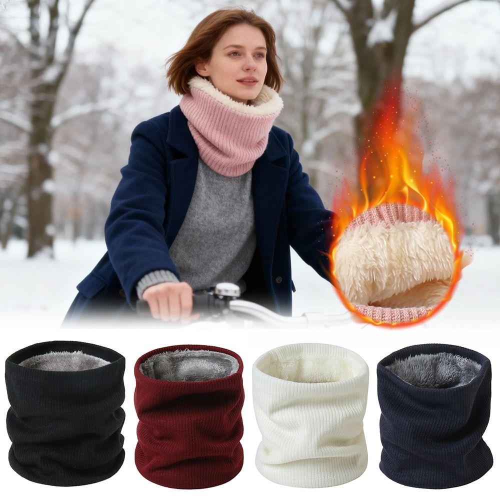 Breathable Neck Warmer Solid Thick Neck Scarves New Plush Snood Winter