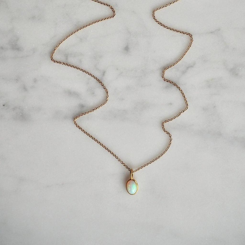 Ожерелье с подвеской из настоящего белого опала, красивая подвеска с опалом, камень октября, ювелирные изделия с опалом, изящная подвеска из позолоченного драгоценного камня