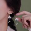 Женские повседневные серьги с кисточками из серебряного цветка и циркона для покупок