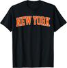 Винтажная Мужская Женская Футболка New York NY Сине-Оранжевая Ретро New York