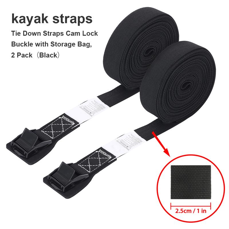 2 Pieces Lashing Strap Adjustable Tie Down Nylon Ratchet Tension Belt with Buckle Motorcycle Bicycle Lash Straps