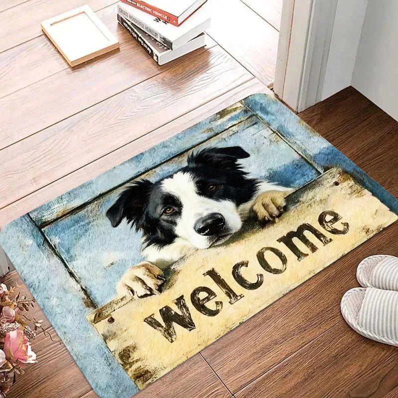 Retro Animal Printed Foot Mat, Entrance Water Absorbing Carpet, Indoor And Outdoor Anti Slip Floor Mat, Home Decoration