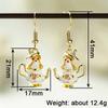 Vintage enamel teapot squirrel earrings, French fairy tale style cartoon small animal ear hooks, factory direct sales