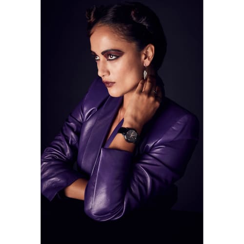 Citizen Eco-Drive Maleficent EM0595-51W Women's Analog Solar Watch, Black and Rose Gold, Overseas Model