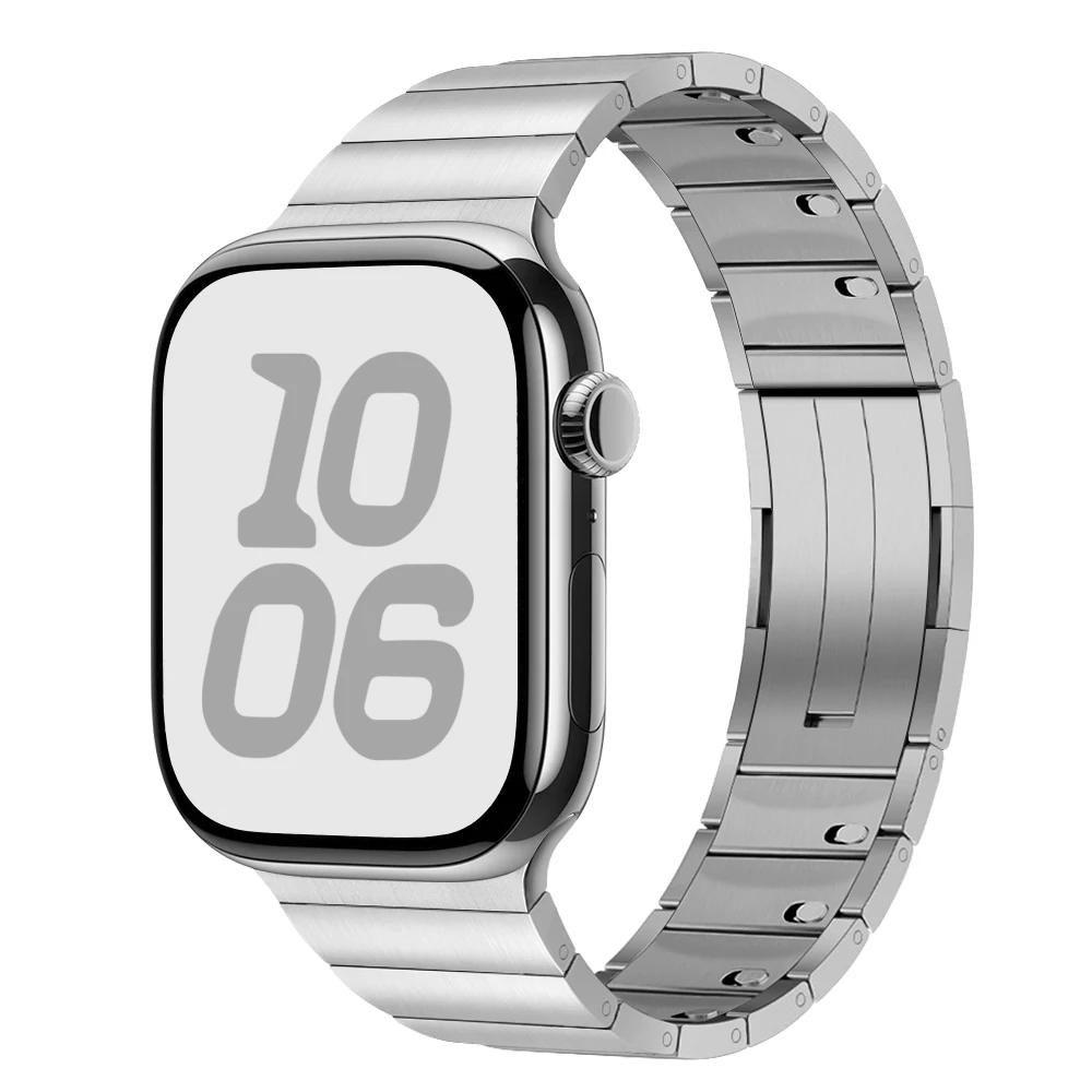 Ремешок из нержавеющей стали для Apple Watch Series 10 46 мм 42 мм Металлический ремешок Браслет IWatch 9 8 7 6 5 Ultra2 49 мм 45 мм 44 мм 38 40 41 мм