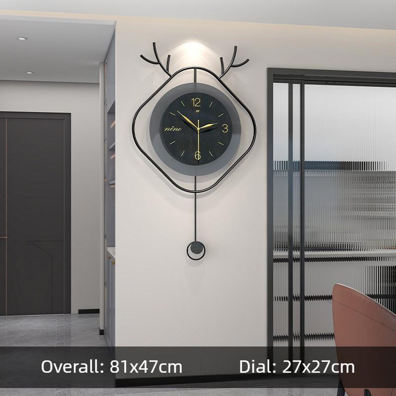 Современные настенные часы Гостиная Модные настенные часы Декор ресторана Бесшумные маятниковые часы Светлая роскошь Декоративные аксессуары