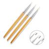 Набор из 3 кистей для дизайна ногтей French Stripe Liner, 3D-наконечники, ручка для рисования своими руками, кисти для УФ-геля, ручка для рисования, маникюрные инструменты для салона