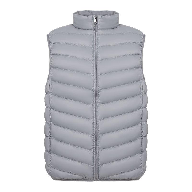 Мужской жилет на 90% из пуха со стойкой - Легкий пух белой утки больших размеров