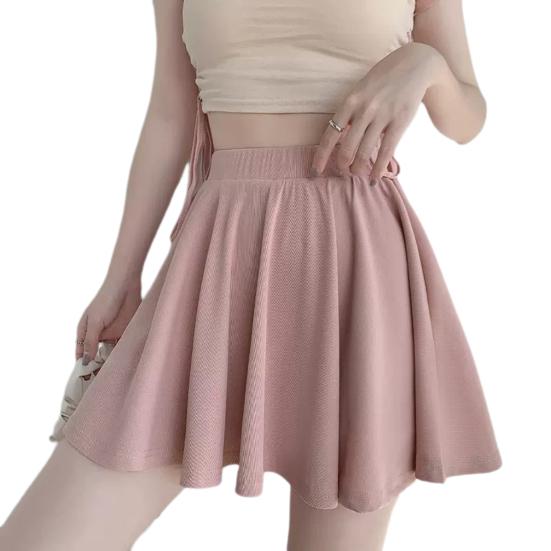 Женская мини-юбка, эластичная юбка трапециевидной формы из ледяного шелка с высокой талией, однотонная плиссированная спортивная юбка, летние плиссированные шорты, юбка