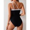 New One-piece Swimsuit Women's 2025 European and American Color Bikini Swimsuit Single Shoulder Bikini