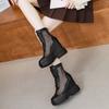 Fashion 11cm 2024 Air Mesh Hollow Cow Genuine Leather New Summer Sandals Casual Ankle Boots Knee High Breathable Wedge Platform Shoes