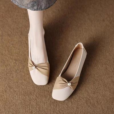 Интернет знаменитость фея стиль темперамент квадратная голова мешок носок нескользящие туфли 2024 лето иностранный стиль одежда низкий каблук одиночные туфли женщины