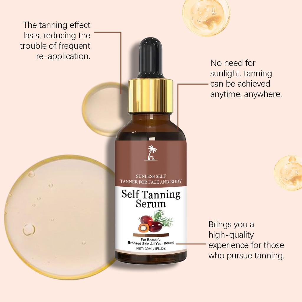 Сыворотка для загара, интенсивная сыворотка для загара, сыворотка для загара для солярия, стойкая водостойкая, для потрясающего загара для тела и лица 30 мл