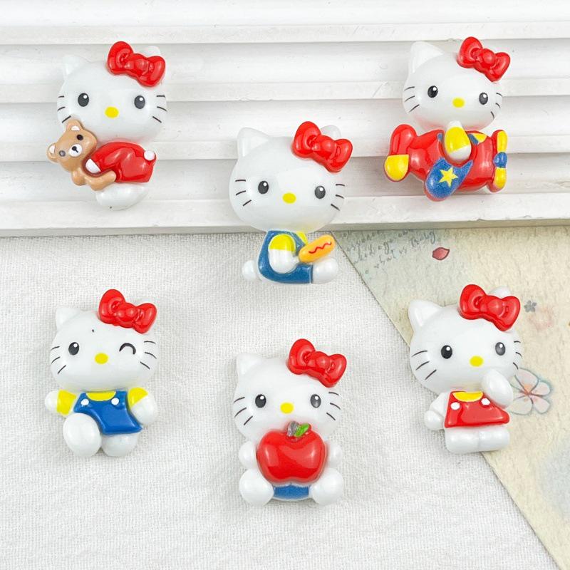 Мультяшный самолет и кошка Кики, смоляные аксессуары для DIY: Заколки для волос, Чехлы для телефонов, Материалы для брелоков