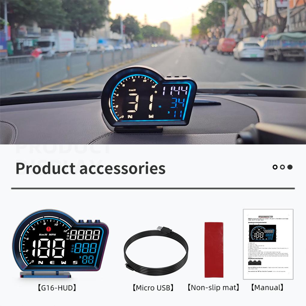 Многофункциональный автомобильный спидометр HUD - светодиодный дисплей высокой четкости с нулевым потреблением энергии, многофункциональный цифровой дисплей