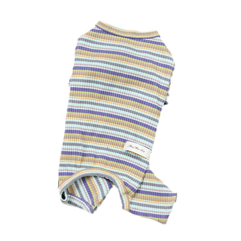 Stripe Puppy Dog Jumpsuit Pajamas Summer Cotton Pet Clothes for Small Dogs Yorkies Shih Tzu Poodle Overalls Cosutme Perros Ropa