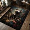 Animal Flowers Rug - Home carpet Office Decorative Carpet For Living Room Bedroom Door Mat Floor Rug Computer Chair Area Rug