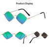 Vintage Quadrilateral Frame Metal Small Men's Shades Diamond Shape Women's Sunglasses Sun Glasses