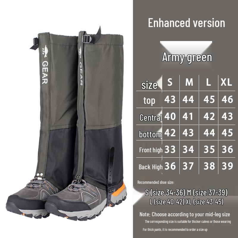 Waterproof Outdoor Gaiters for Men & Women - Snowproof, Sandproof Leg Covers for Hiking, Skiing, and Mountaineering