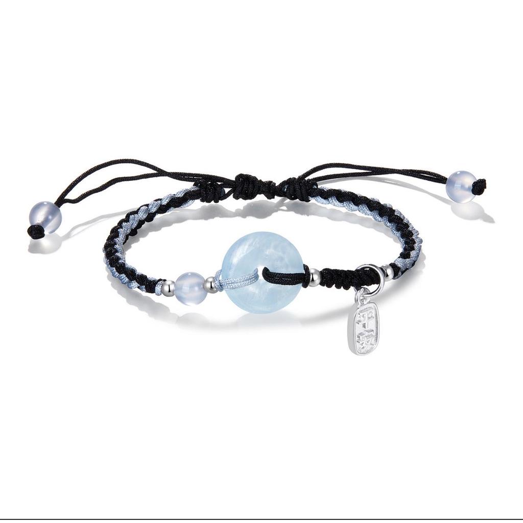 Браслет для пары «Цветок персика Яо Яо Мирный узел» | Женский плетеный браслет на руку в стиле легкой роскоши | Новый стиль 2024 года Украшение для лучшего друга