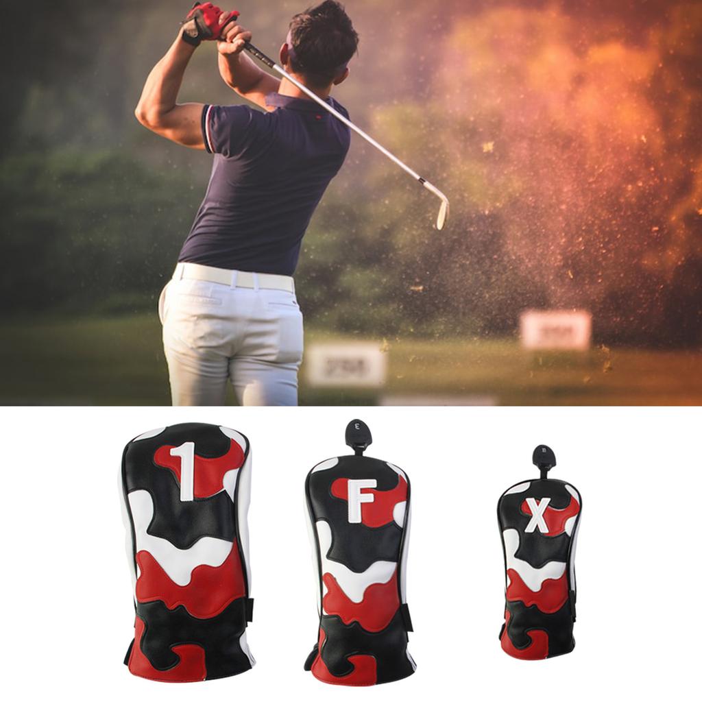 Practical Golf Club Headcover Soft Plush Lining Dustproof PU Leather Texture Suitable for Square Heel Shaft Putters