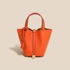 Women's Niche Design Casual Genuine Leather Bucket Handbag