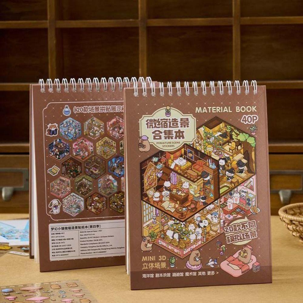 Landscape Stickers Miniature Scene Sticker Dream Town 4.0 Series Cottages Quiet Book Children Gift