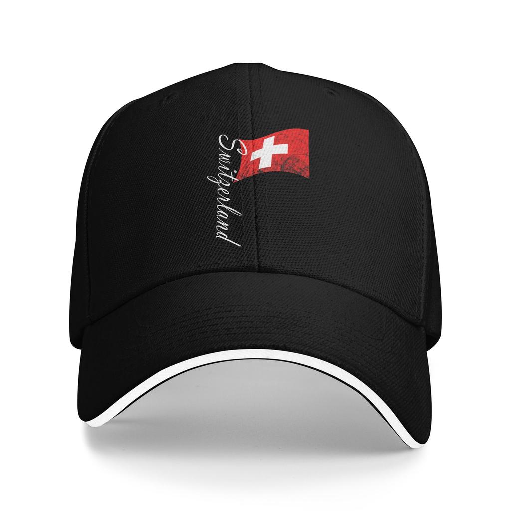 Unisex Women Swiss Switzerland Flag Hats Stylish Baseball Cap Sun Hat Golf Headewear Adjustable Fit